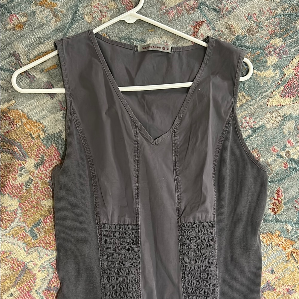 Wearables Gray Sleeveless dress-pockets
